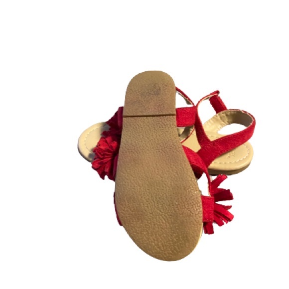 Gymboree open toed red frill suede sandals - Picture 3 of 3